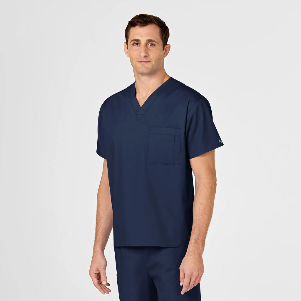 Wink Scrubs Unisex V-Neck Scrub Top Navy | scrub-supply.com