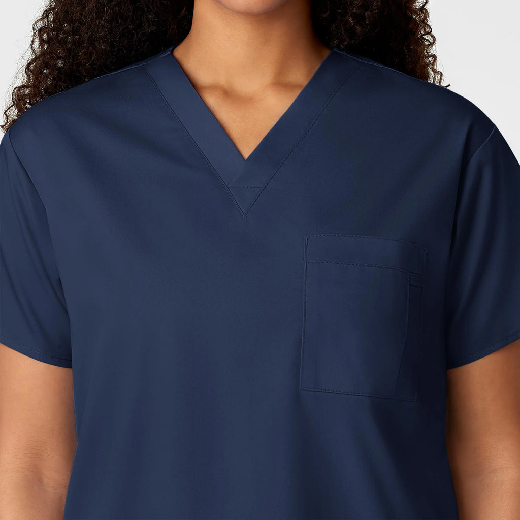 Wink Scrubs Unisex V-Neck Scrub Top Navy | scrub-supply.com