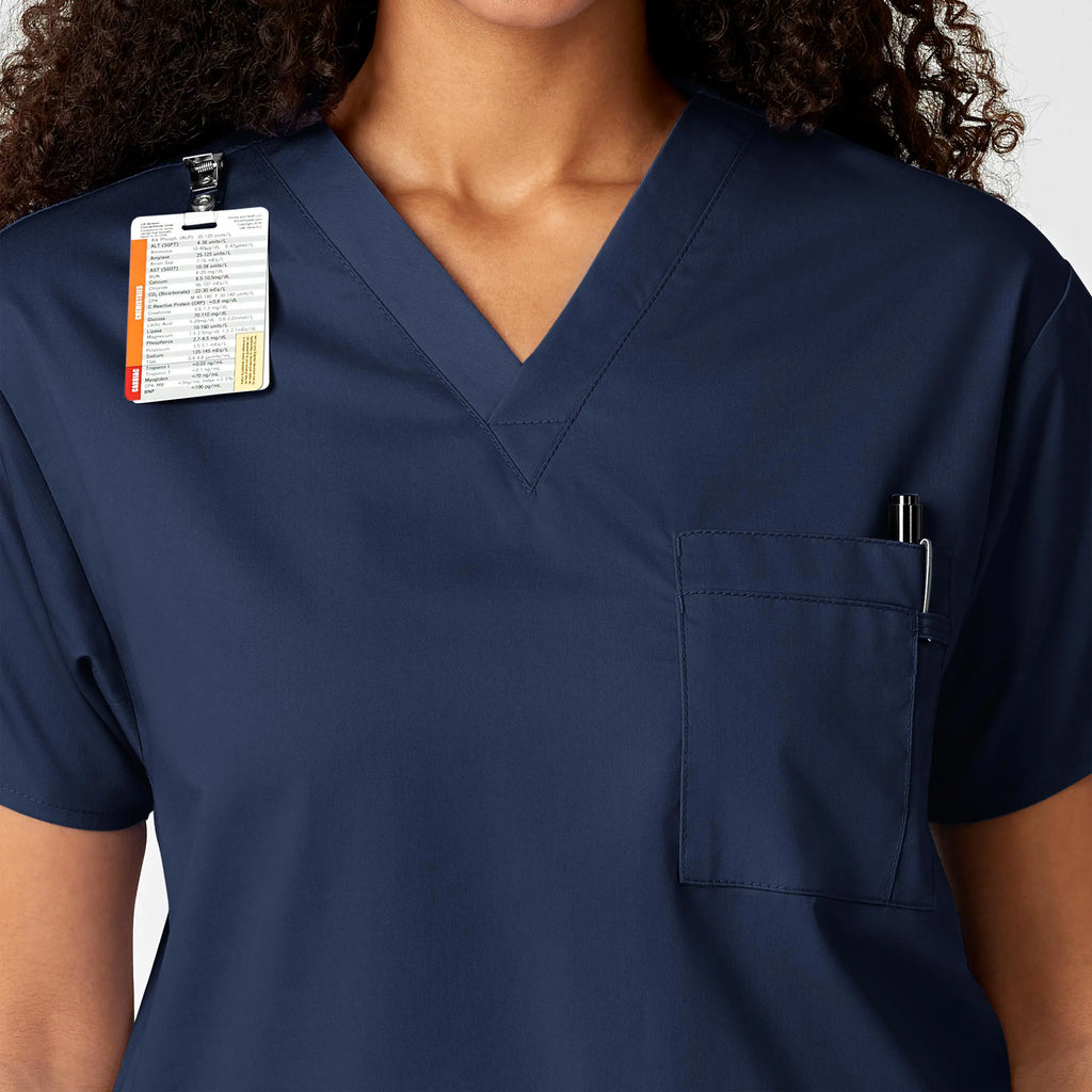 Wink Scrubs Unisex V-Neck Scrub Top Navy | scrub-supply.com