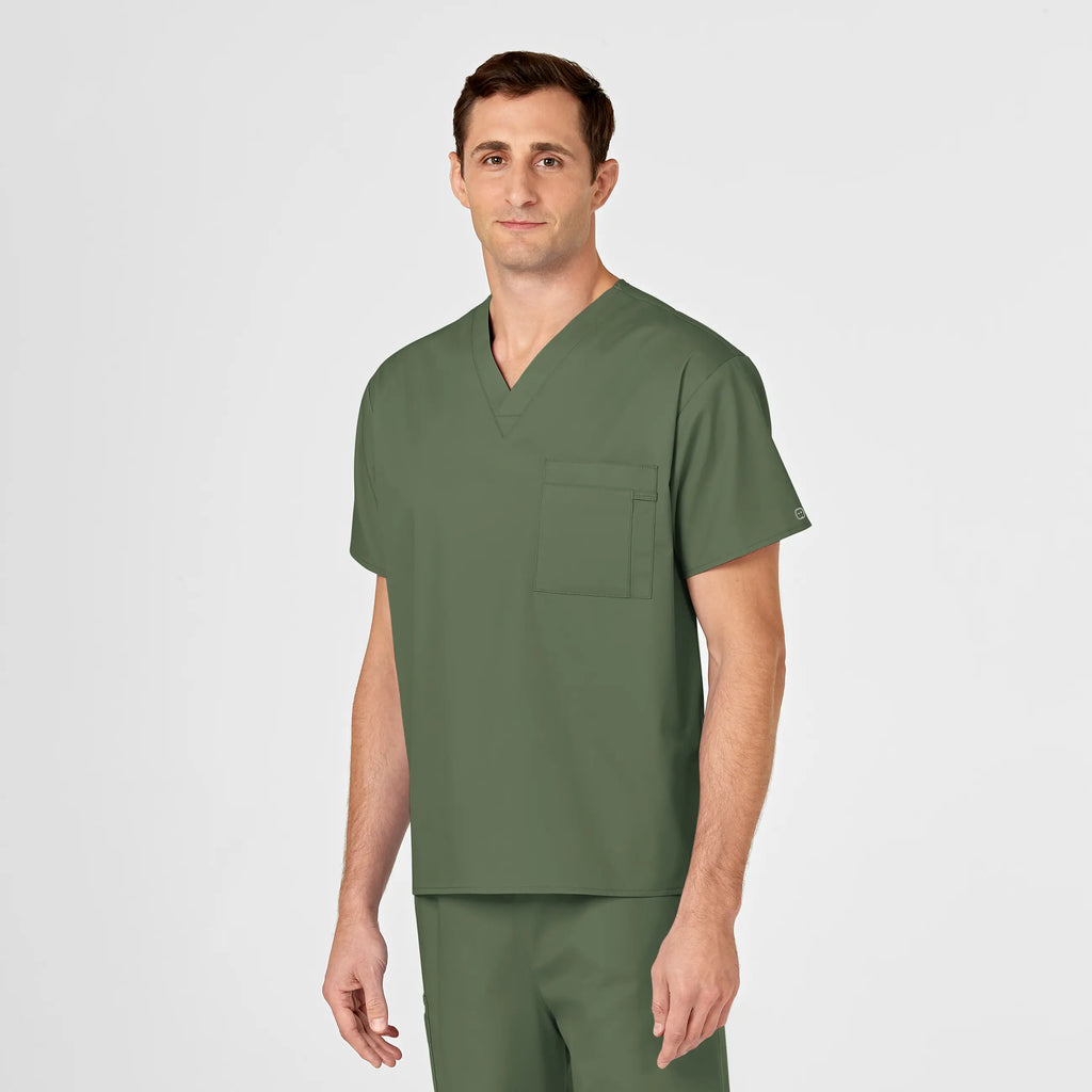 Wink Scrubs Unisex V-Neck Scrub Top Olive | scrub-supply.com