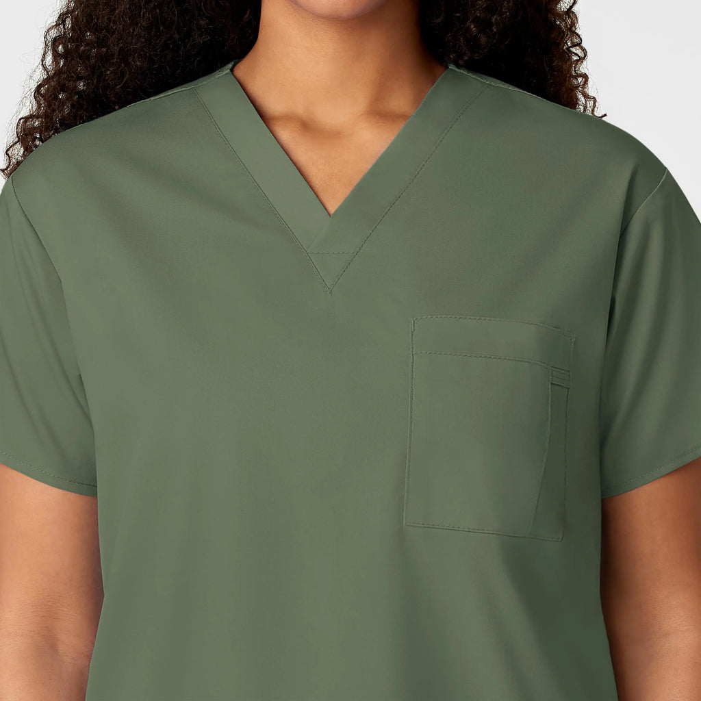 Wink Scrubs Unisex V-Neck Scrub Top Olive | scrub-supply.com