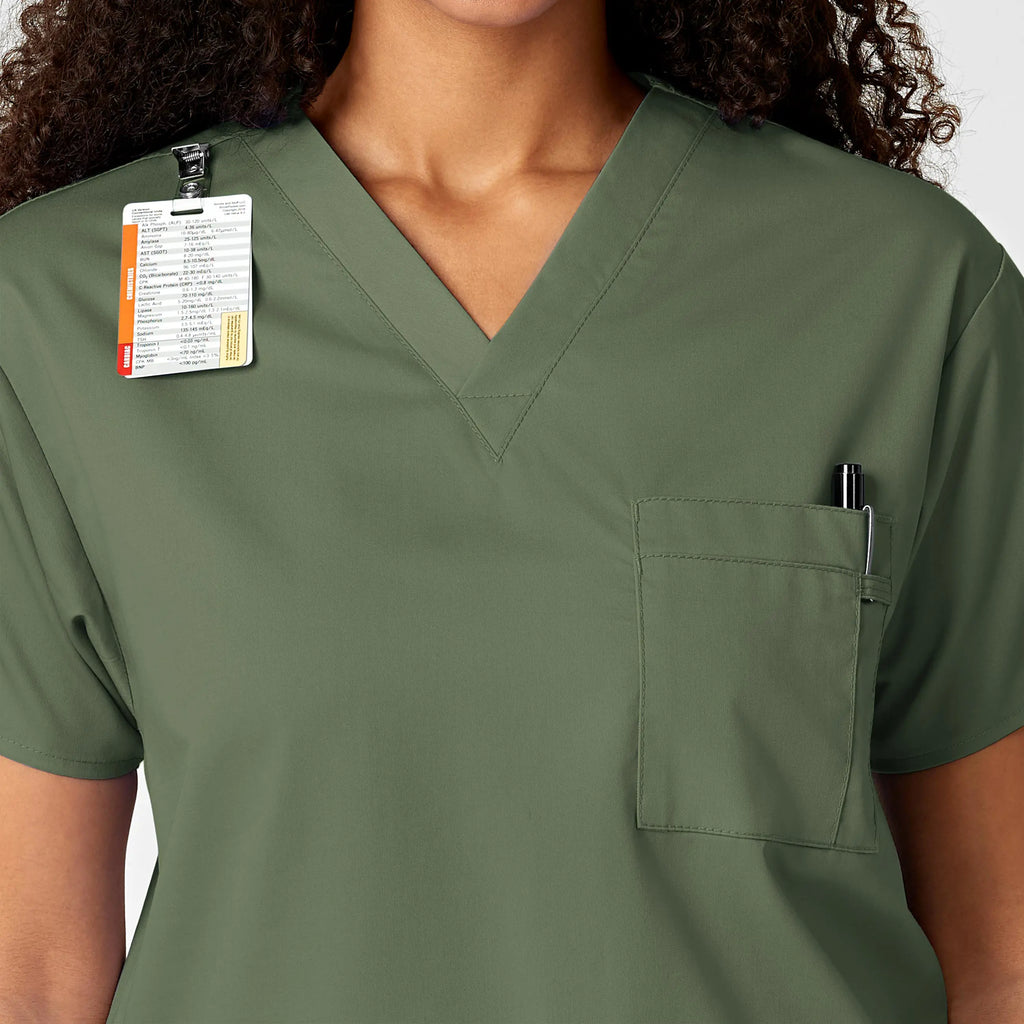 Wink Scrubs Unisex V-Neck Scrub Top Olive | scrub-supply.com