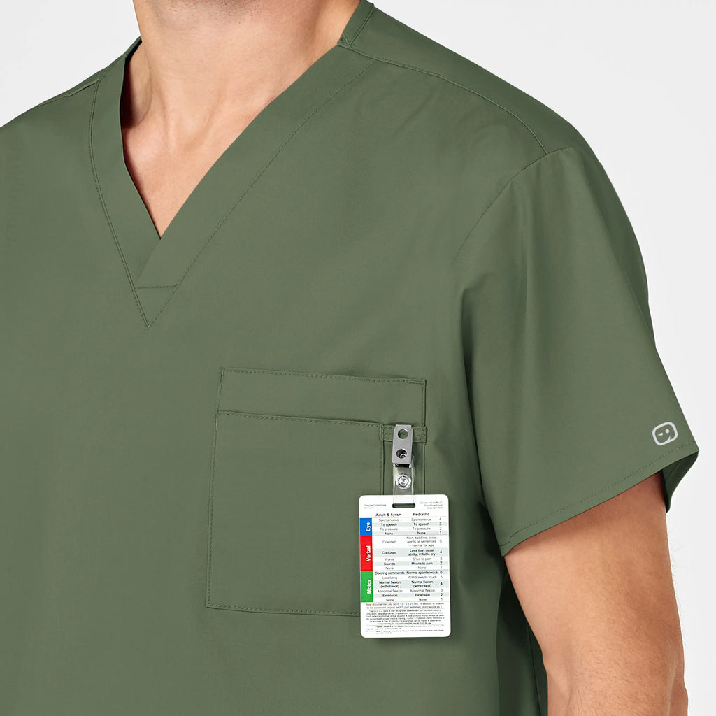 Wink Scrubs Unisex V-Neck Scrub Top Olive | scrub-supply.com