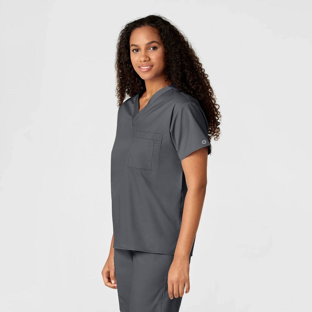 Wink Scrubs Unisex V-Neck Scrub Top Pewter | scrub-supply.com