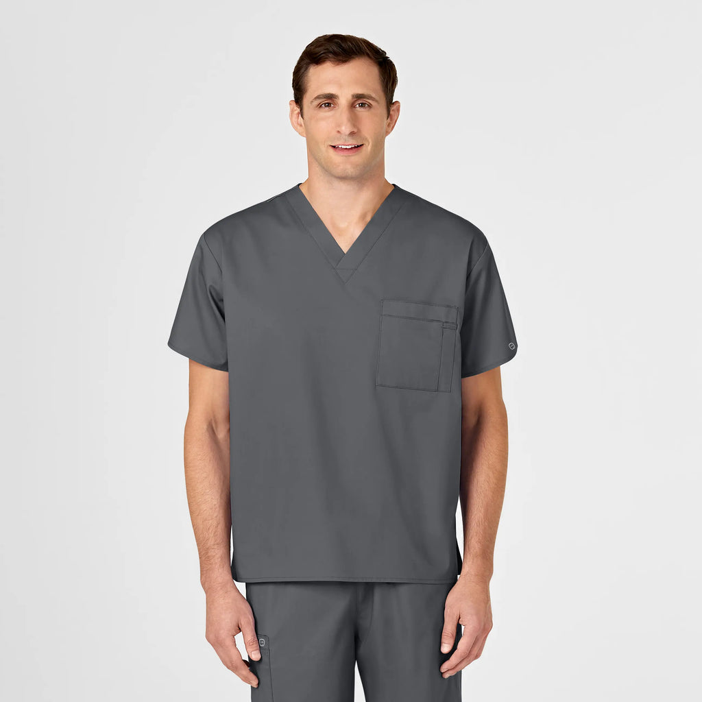 Wink Scrubs Unisex V-Neck Scrub Top Pewter | scrub-supply.com