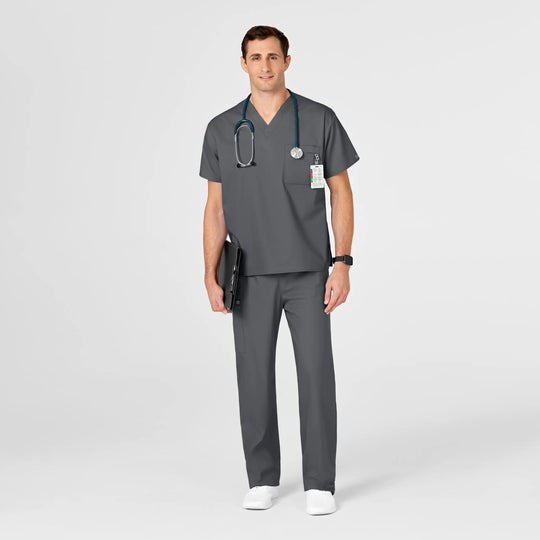 Wink Scrubs Unisex V-Neck Scrub Top Pewter | scrub-supply.com