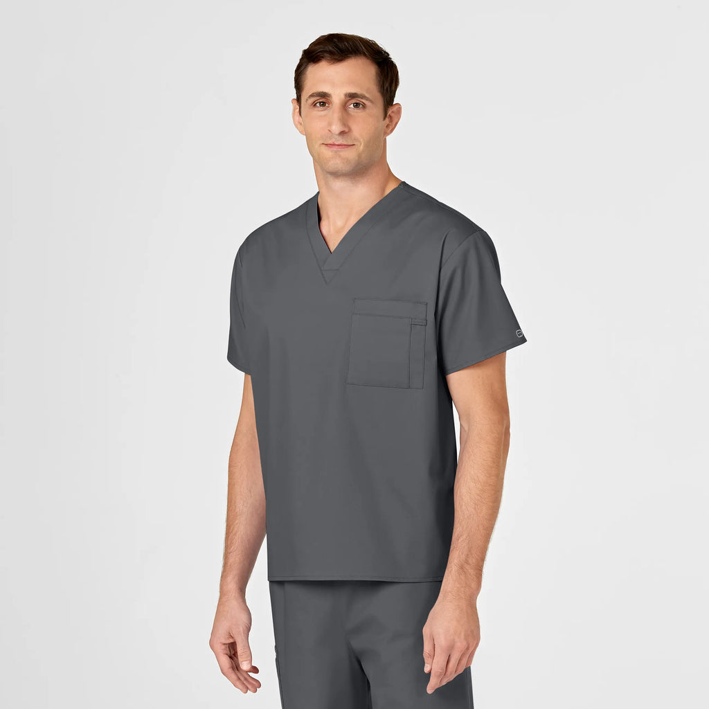 Wink Scrubs Unisex V-Neck Scrub Top Pewter | scrub-supply.com