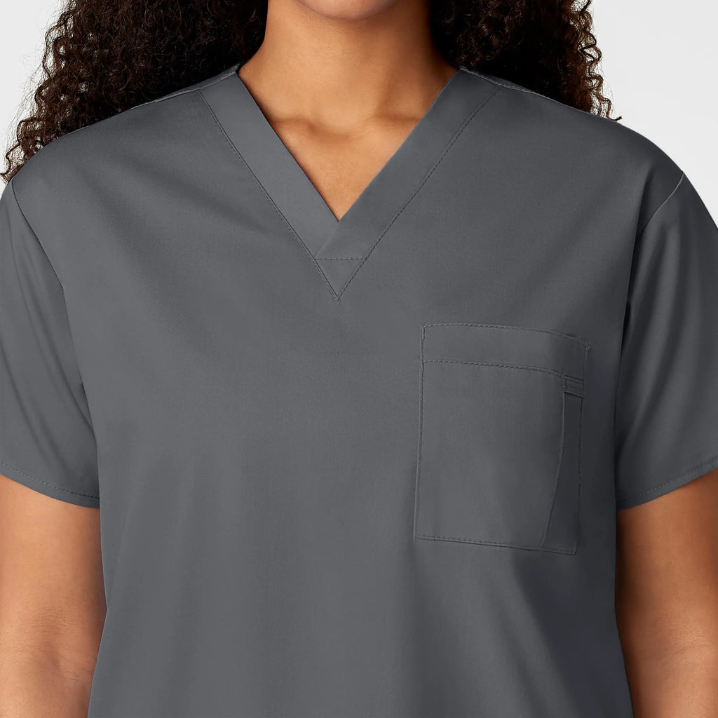 Wink Scrubs Unisex V-Neck Scrub Top Pewter | scrub-supply.com