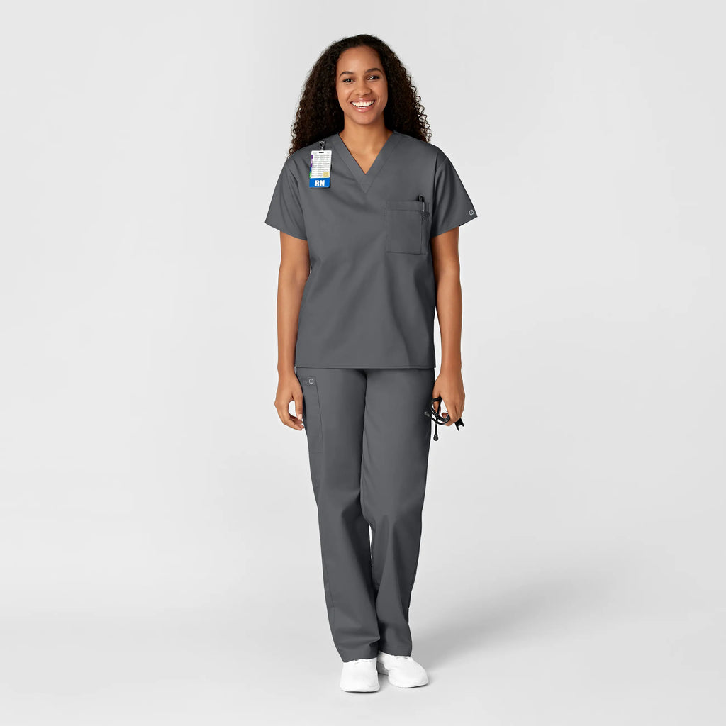 Wink Scrubs Unisex V-Neck Scrub Top Pewter | scrub-supply.com