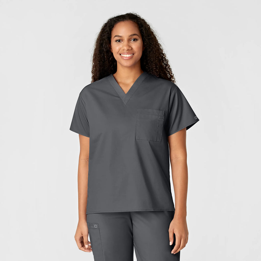 Wink Scrubs Unisex V-Neck Scrub Top Pewter | scrub-supply.com