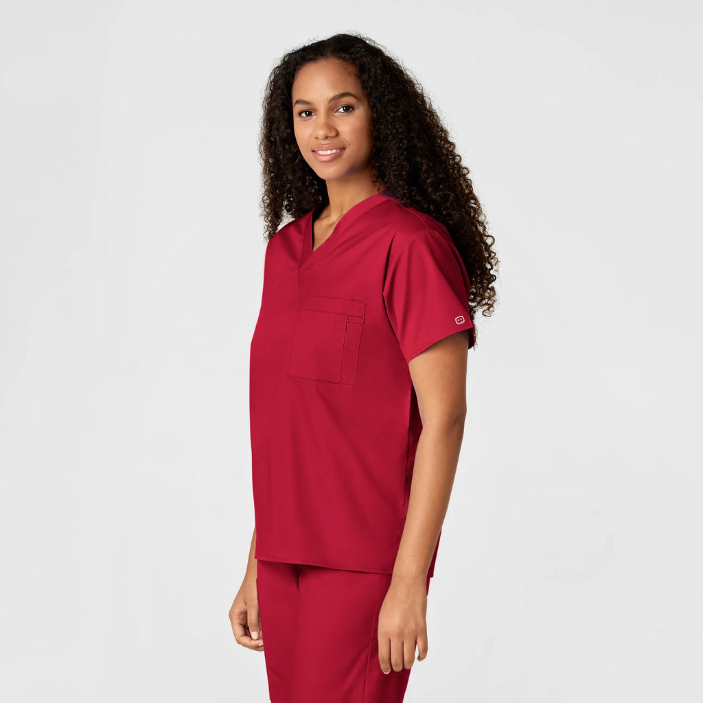 Wink Scrubs Unisex V-Neck Scrub Top Red | scrub-supply.com