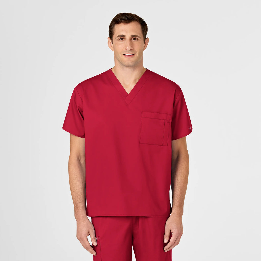 Wink Scrubs Unisex V-Neck Scrub Top Red | scrub-supply.com