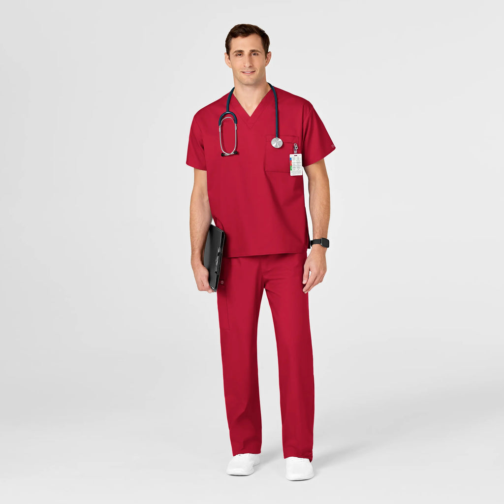 Wink Scrubs Unisex V-Neck Scrub Top Red | scrub-supply.com