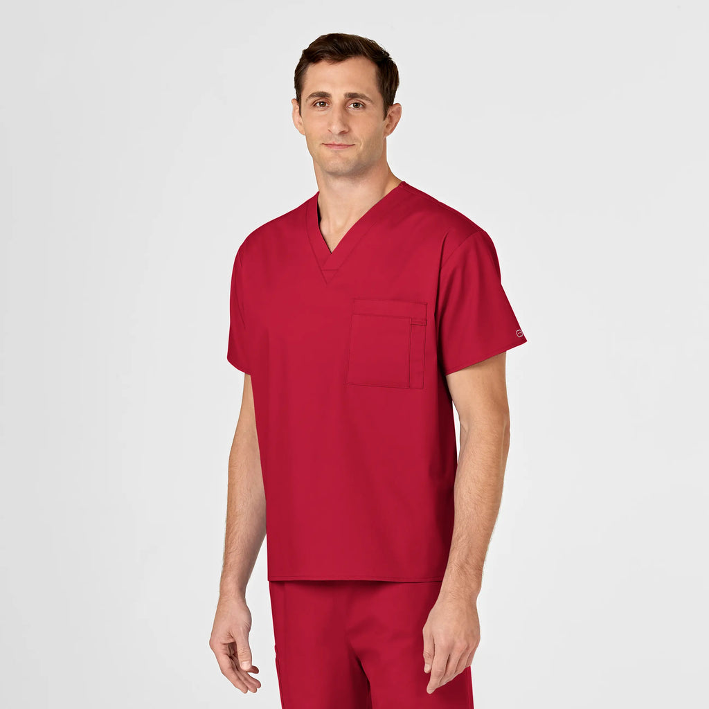 Wink Scrubs Unisex V-Neck Scrub Top Red | scrub-supply.com