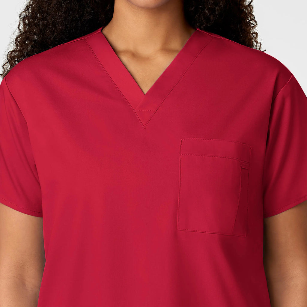 Wink Scrubs Unisex V-Neck Scrub Top Red | scrub-supply.com