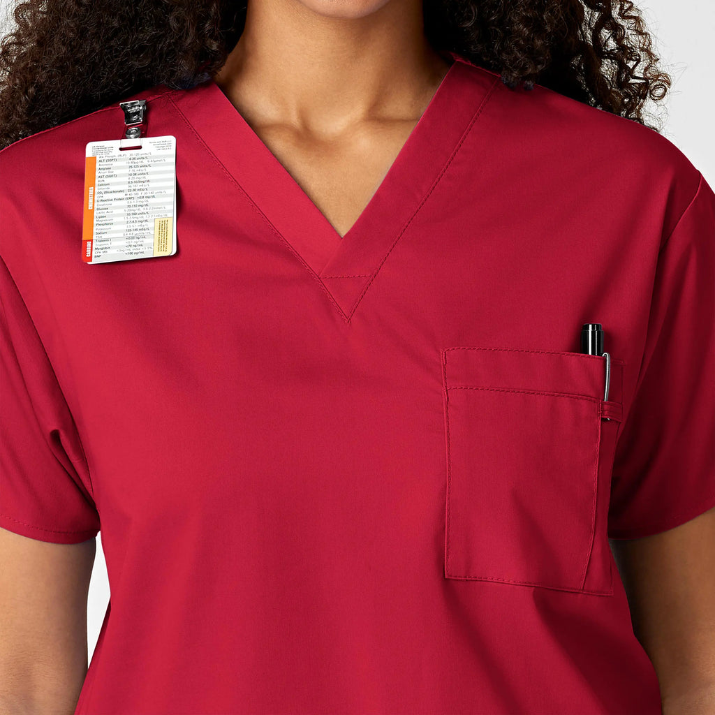 Wink Scrubs Unisex V-Neck Scrub Top Red | scrub-supply.com