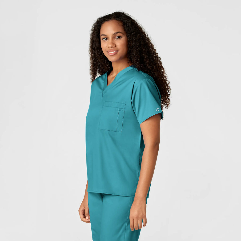 Wink Scrubs Unisex V-Neck Scrub Top Teal | scrub-supply.com