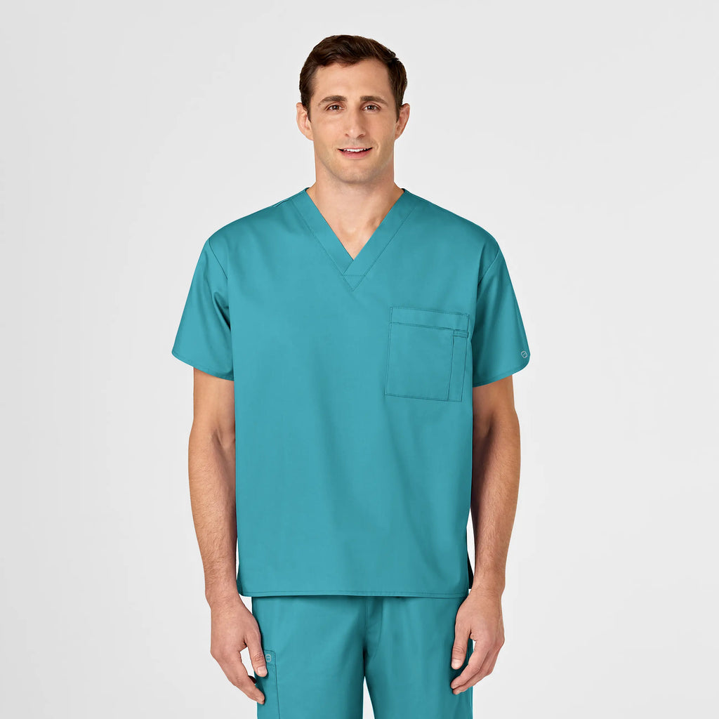 Wink Scrubs Unisex V-Neck Scrub Top Teal | scrub-supply.com