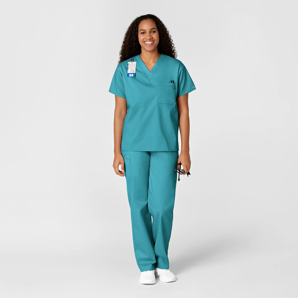 Wink Scrubs Unisex V-Neck Scrub Top Teal | scrub-supply.com