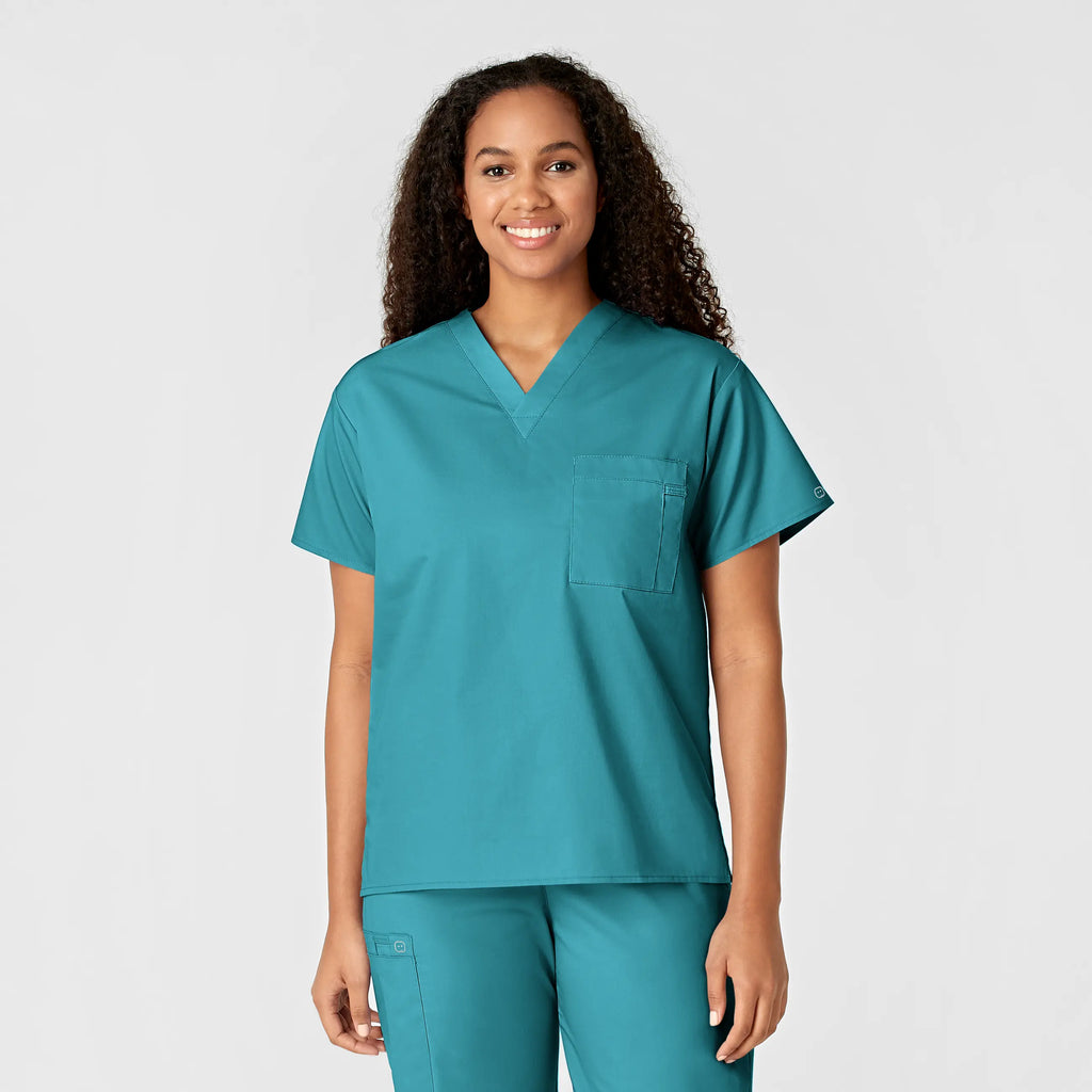 Wink Scrubs Unisex V-Neck Scrub Top Teal | scrub-supply.com