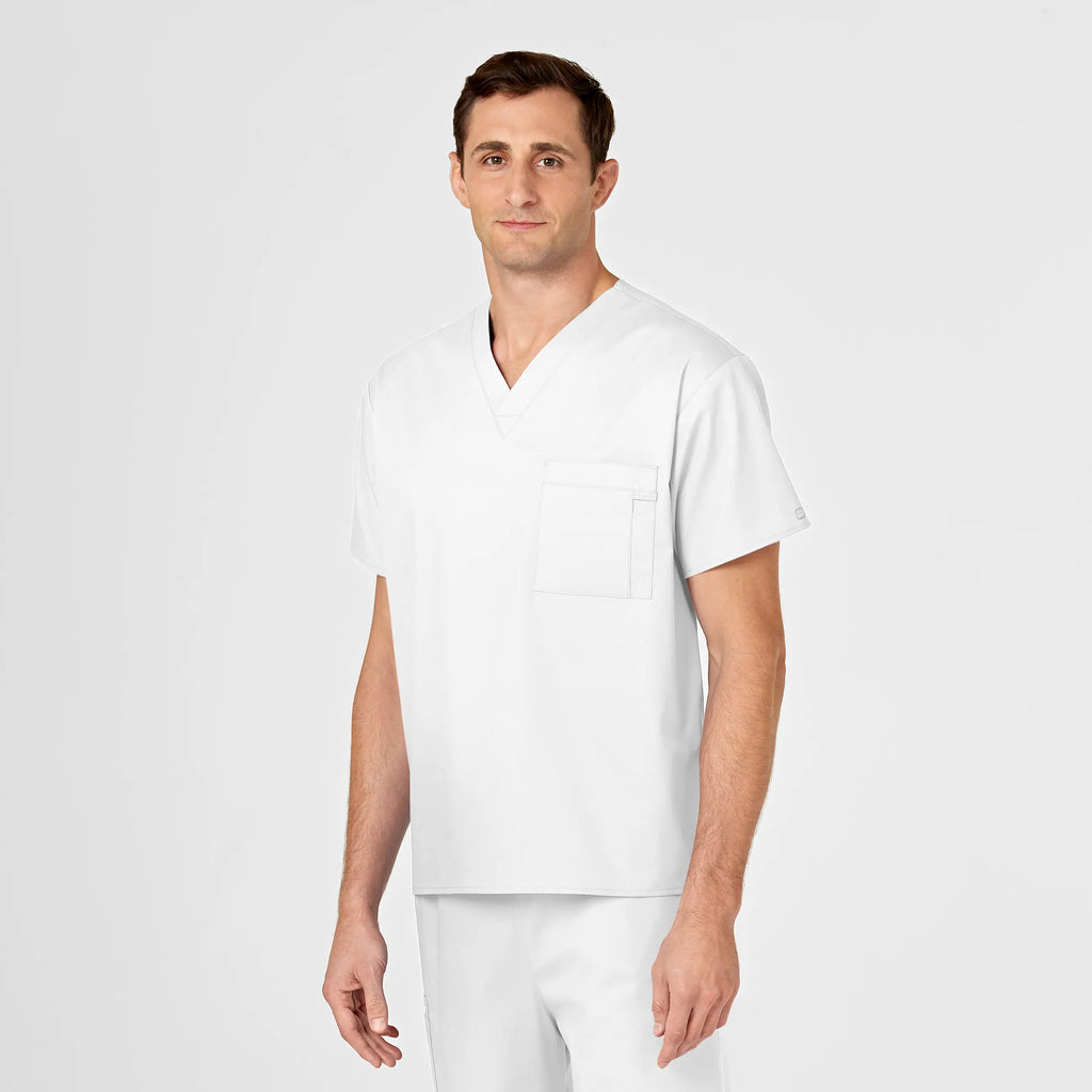 Wink Scrubs Unisex V-Neck Scrub Top White | scrub-supply.com