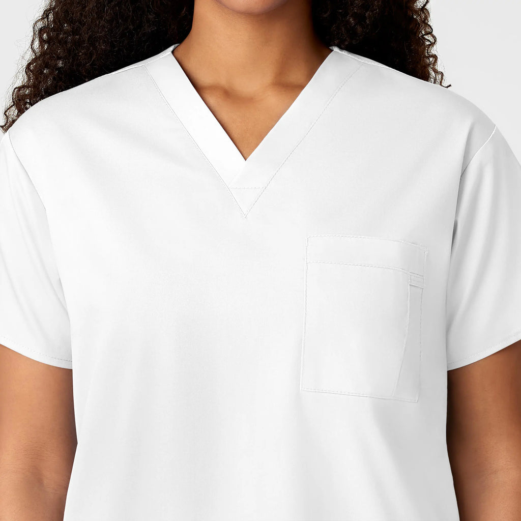 Wink Scrubs Unisex V-Neck Scrub Top White | scrub-supply.com