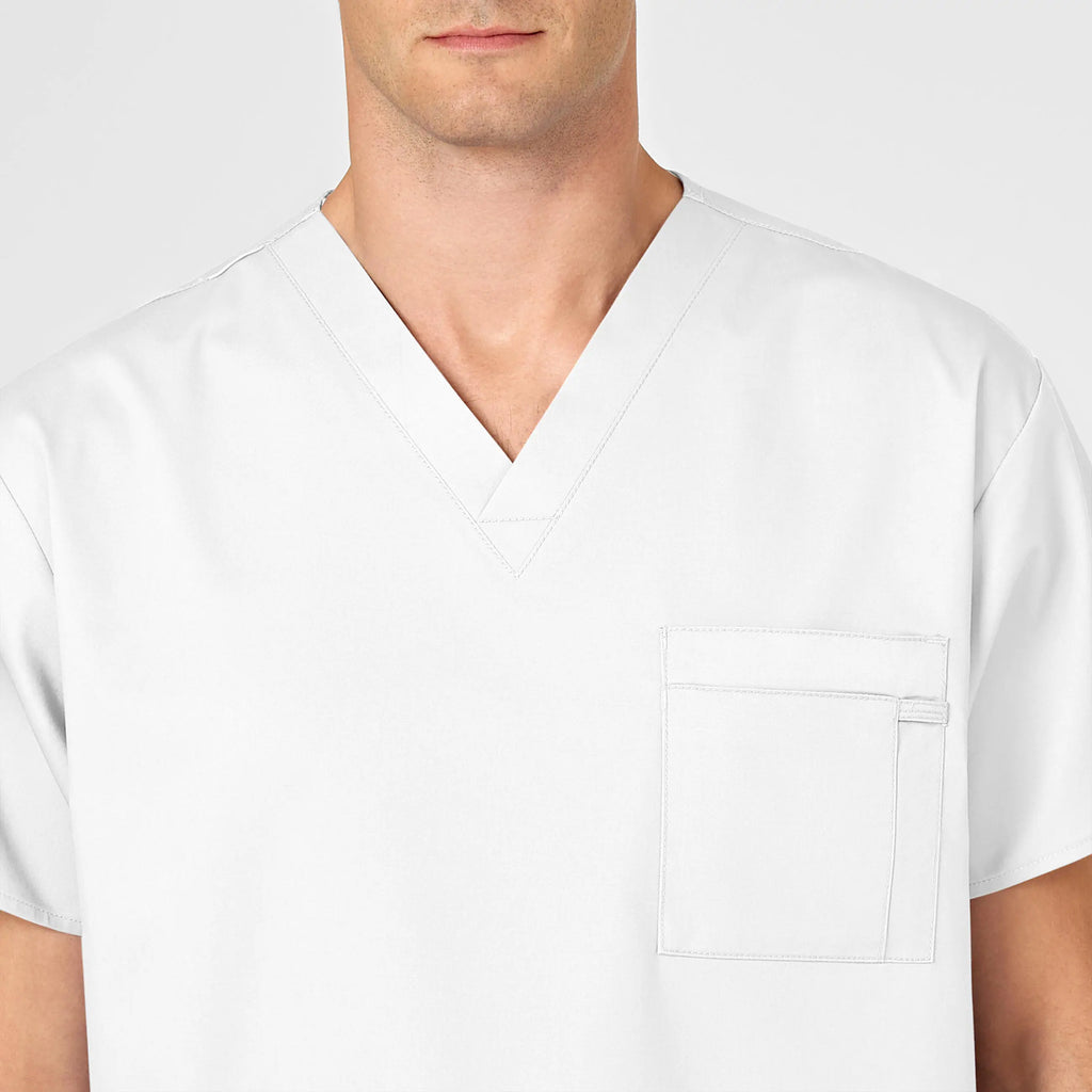 Wink Scrubs Unisex V-Neck Scrub Top White | scrub-supply.com