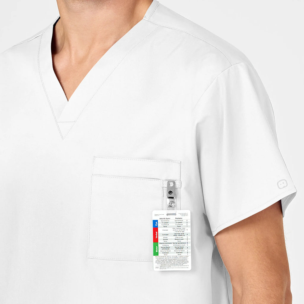 Wink Scrubs Unisex V-Neck Scrub Top White | scrub-supply.com