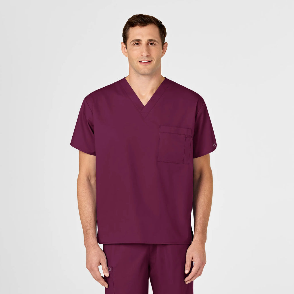 Wink Scrubs Unisex V-Neck Scrub Top Wine | scrub-supply.com