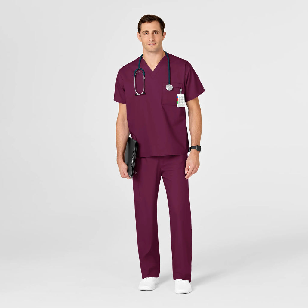 Wink Scrubs Unisex V-Neck Scrub Top Wine | scrub-supply.com