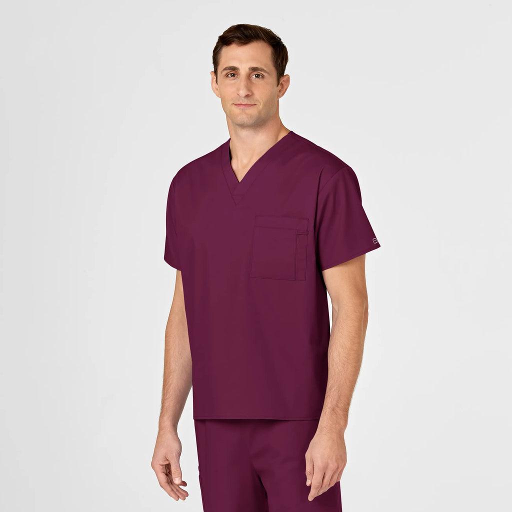 Wink Scrubs Unisex V-Neck Scrub Top Wine | scrub-supply.com