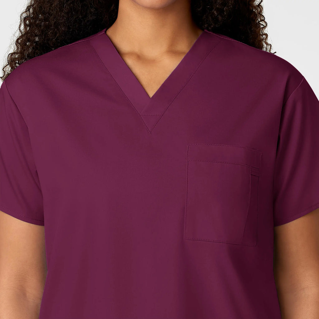 Wink Scrubs Unisex V-Neck Scrub Top Wine | scrub-supply.com