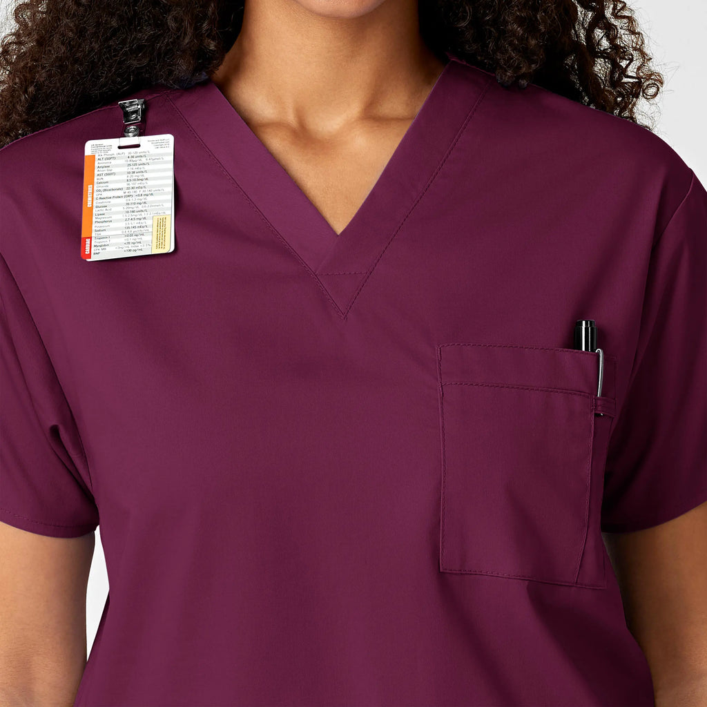 Wink Scrubs Unisex V-Neck Scrub Top Wine | scrub-supply.com