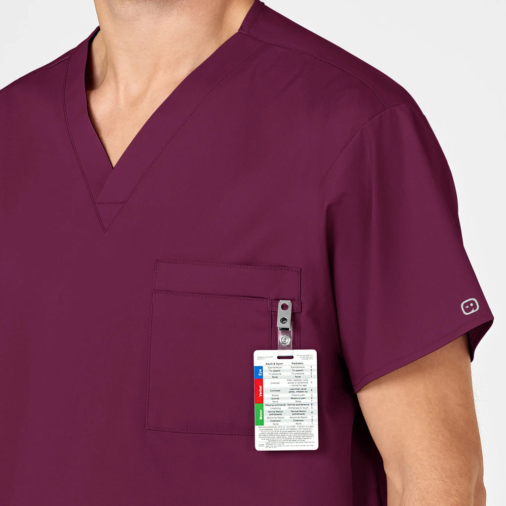 Wink Scrubs Unisex V-Neck Scrub Top Wine | scrub-supply.com