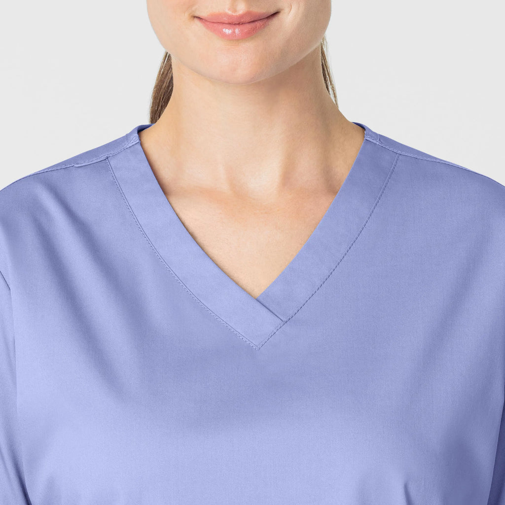 Wink Scrubs Women's WonderWORK V-Neck Scrub Top Ceil Blue | scrub-supply.com