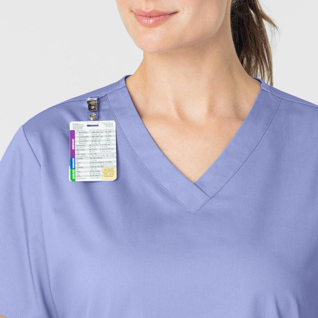 Wink Scrubs Women's WonderWORK V-Neck Scrub Top Ceil Blue | scrub-supply.com