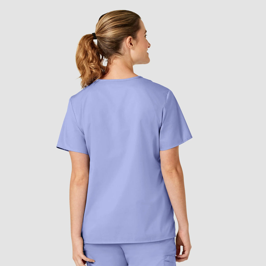 Wink Scrubs Women's WonderWORK V-Neck Scrub Top Ceil Blue | scrub-supply.com