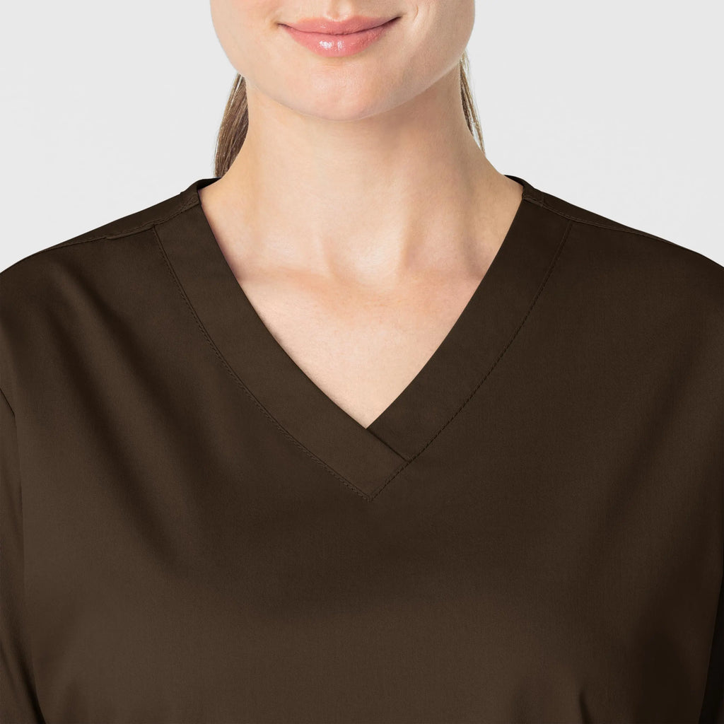 Wink Scrubs Women's WonderWORK V-Neck Scrub Top Chocolate | scrub-supply.com