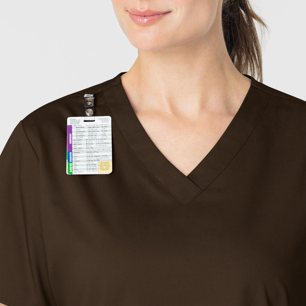 Wink Scrubs Women's WonderWORK V-Neck Scrub Top Chocolate | scrub-supply.com