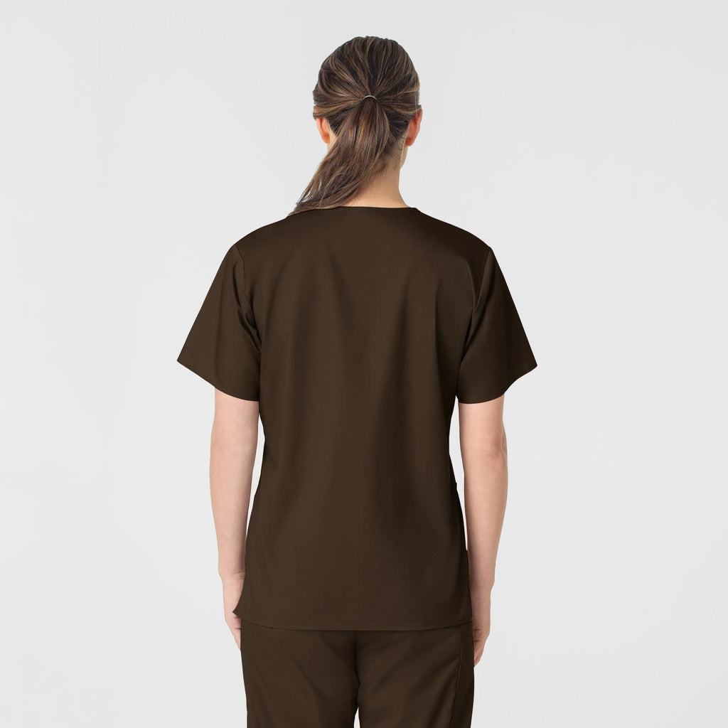 Wink Scrubs Women's WonderWORK V-Neck Scrub Top Chocolate | scrub-supply.com