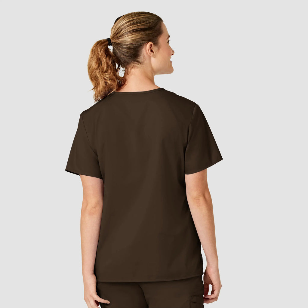 Wink Scrubs Women's WonderWORK V-Neck Scrub Top Chocolate | scrub-supply.com