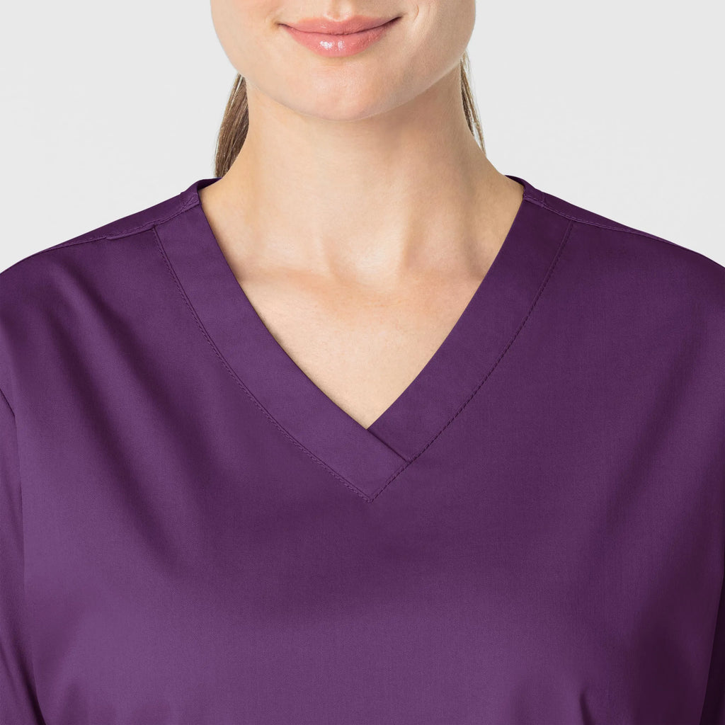 Wink Scrubs Women's WonderWORK V-Neck Scrub Top Eggplant | scrub-supply.com