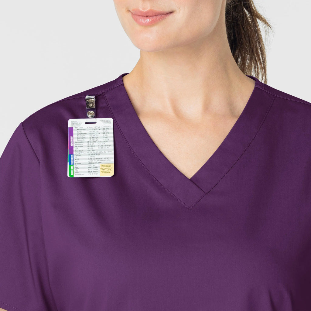 Wink Scrubs Women's WonderWORK V-Neck Scrub Top Eggplant | scrub-supply.com