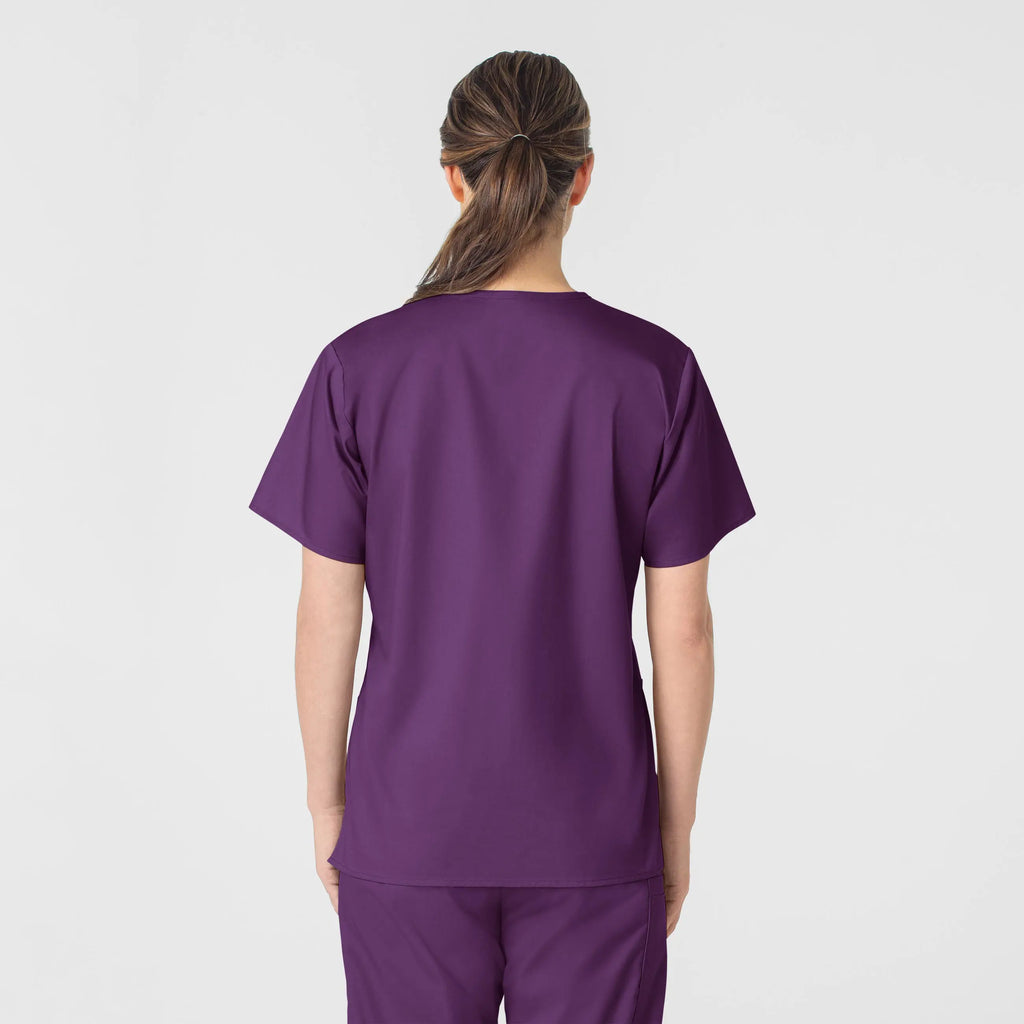 Wink Scrubs Women's WonderWORK V-Neck Scrub Top Eggplant | scrub-supply.com