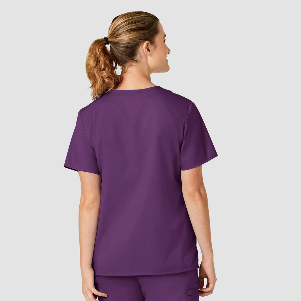 Wink Scrubs Women's WonderWORK V-Neck Scrub Top Eggplant | scrub-supply.com