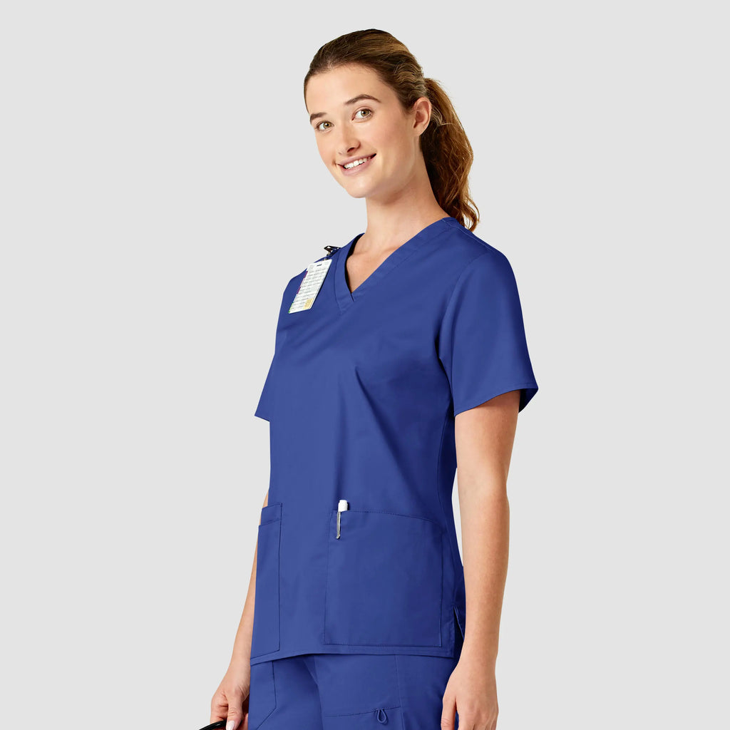 Wink Scrubs Women's WonderWORK V-Neck Scrub Top Galaxy Blue | scrub-supply.com