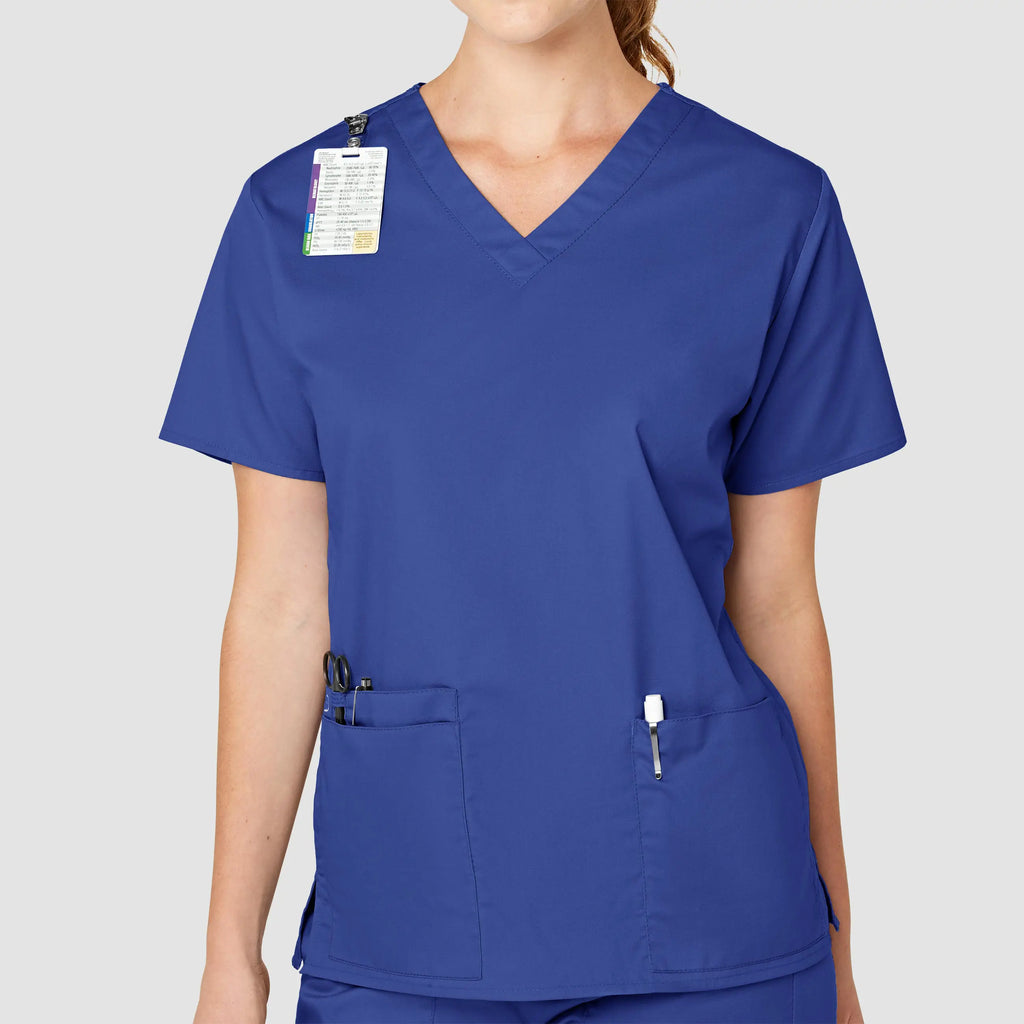 Wink Scrubs Women's WonderWORK V-Neck Scrub Top Galaxy Blue | scrub-supply.com