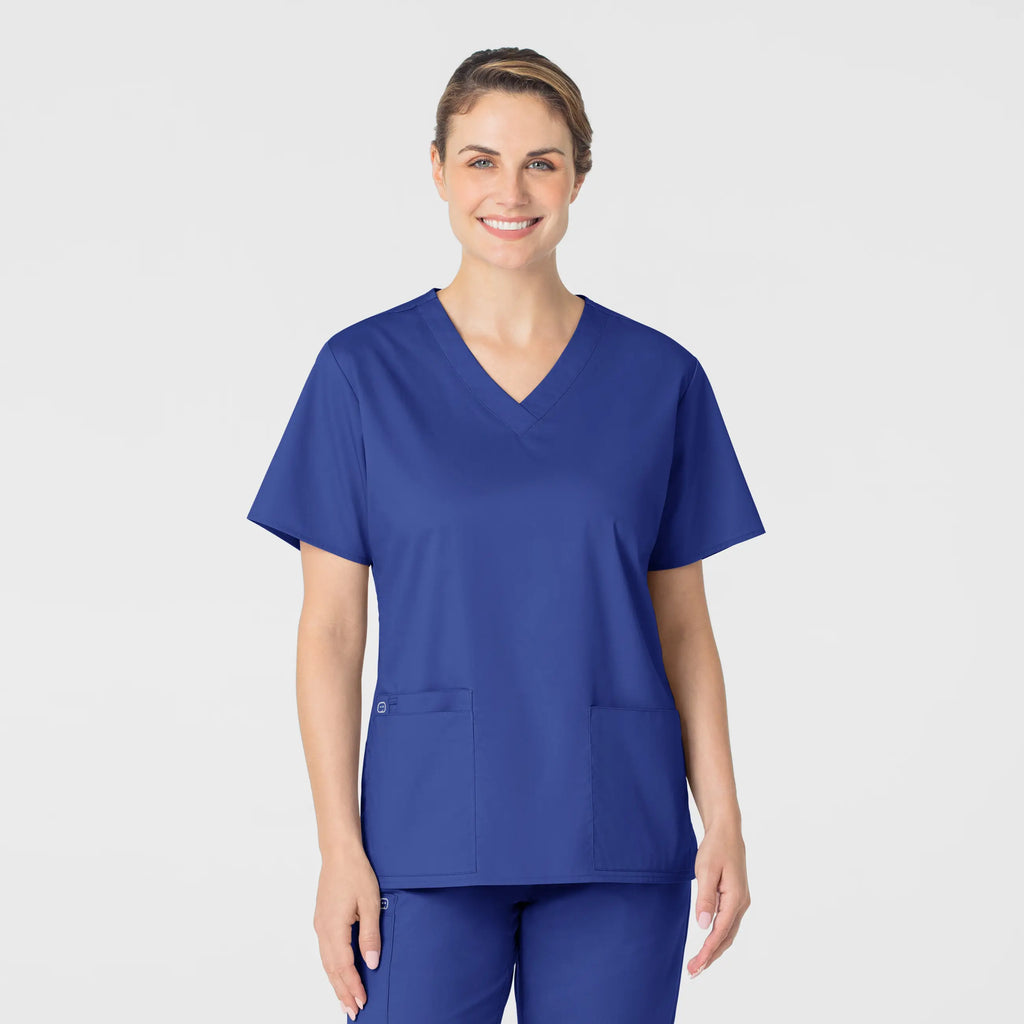 Wink Scrubs Women's WonderWORK V-Neck Scrub Top Galaxy Blue | scrub-supply.com