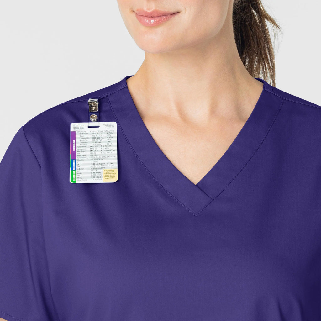 Wink Scrubs Women's WonderWORK V-Neck Scrub Top Grape | scrub-supply.com