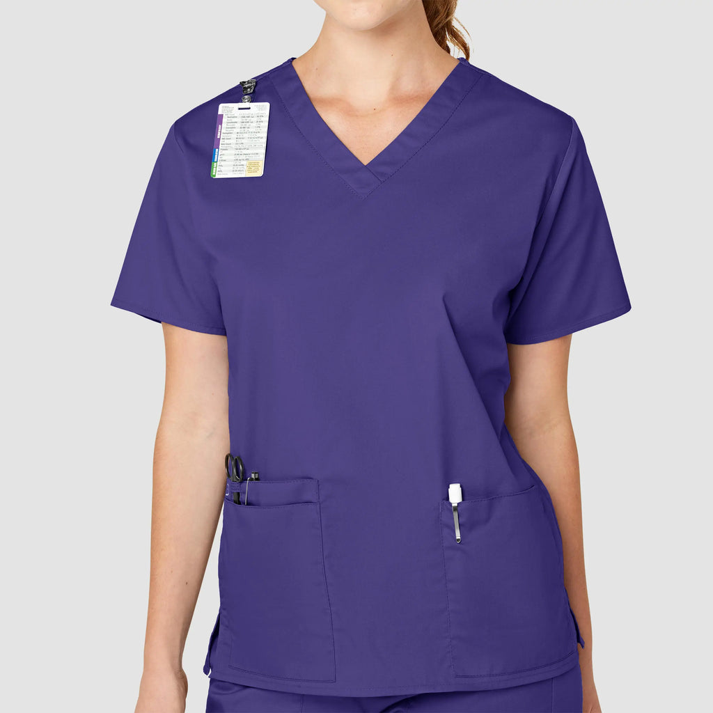 Wink Scrubs Women's WonderWORK V-Neck Scrub Top Grape | scrub-supply.com